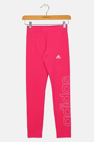 adidas Kids Girl Brand Logo Training Leggings, Dark Pink