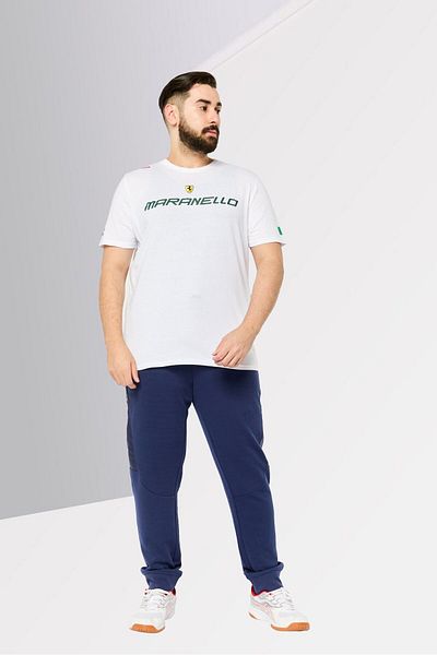 Scuderia Ferrari Men Crew Neck Short Sleeves Brand Logo T-shirt, White