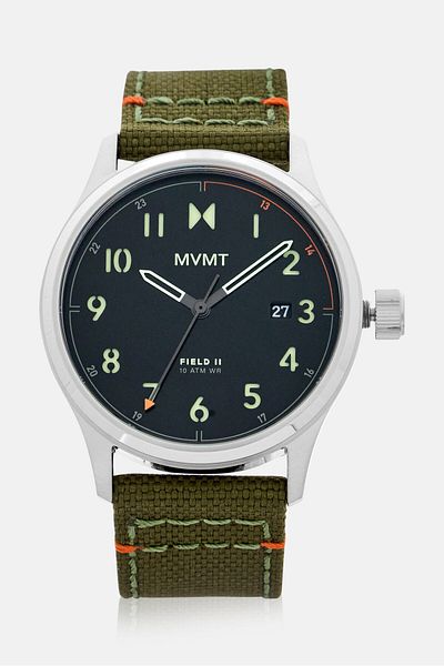 MVMT Men 28000364-D Round Nylon Watch 41 mm, Green