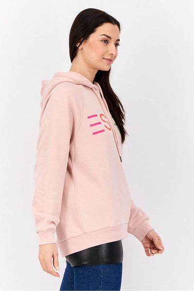 Esprit Women Hooded Long Sleeves Brand Logo Sweatshirt, Pink