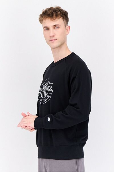 New Balance Men Sportswear Fit Long Sleeves Outdoor Sweatshirts, Black