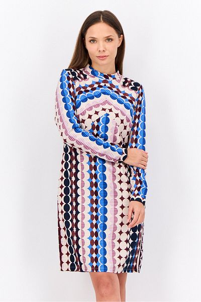 Donna Morgan Women Allover Print Mini Dress, Cream