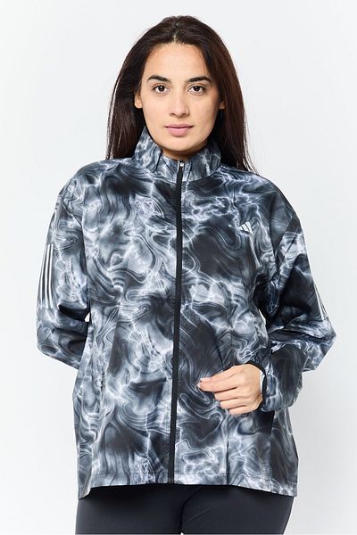 adidas Women Sportswear Fit Long Sleeve Running Jackets, Grey