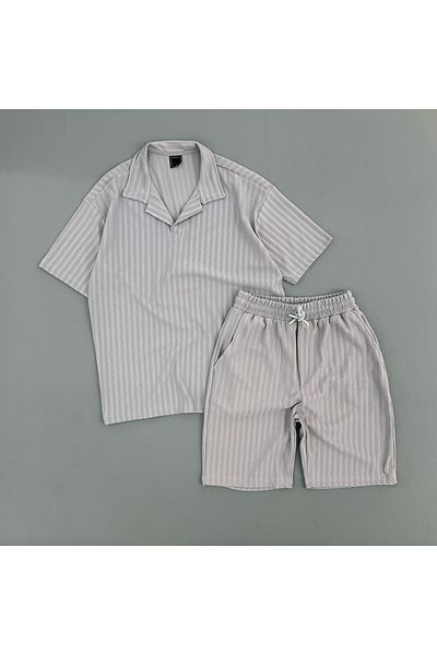 viperkombin Summer 2-Piece Polo T-Shirt and Shorts Ottoman Fabric