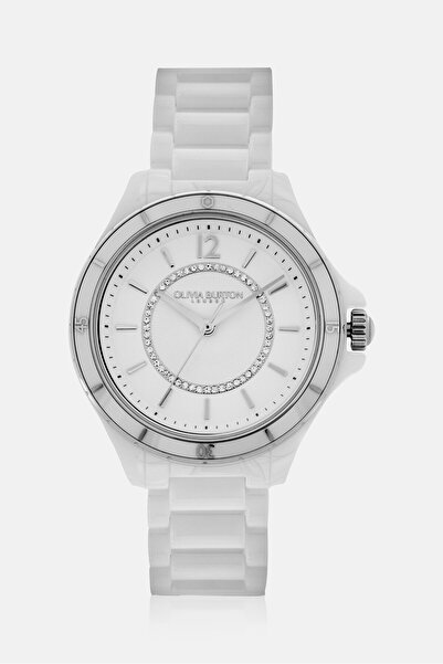 Olivia Burton ساعة نسائية 24000037 أنالوج من السيراميك والكريستال، 36 مم، بال...