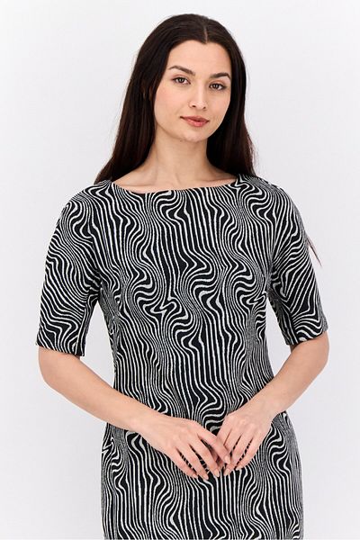 Maggy London Women Animal Print Midi Dress, Black