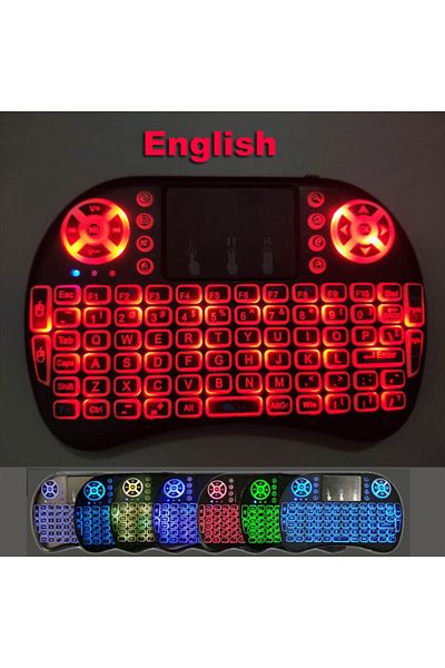 Yitukeji AAA version English 7 Backlit English Russian French Spanish Portuguese Arabic 2.4G Air Mouse Remote