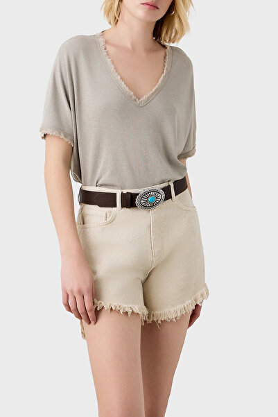 BSB Pamuk Karışımlı Oversize V Yaka Bluz BLUZ 053