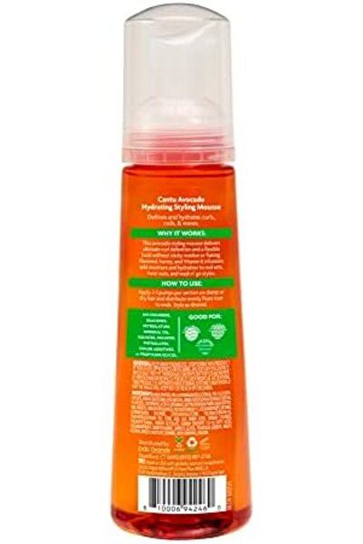 Cantu Avocado Hydrating Styling Mousse 248ml, Clear (packaging may vary)