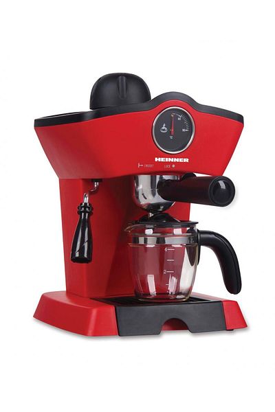 Heinner Espressor manual Heinner HEM-200RD, 800W, 3.5 bar, filtru inox, 250 ml, Rosu