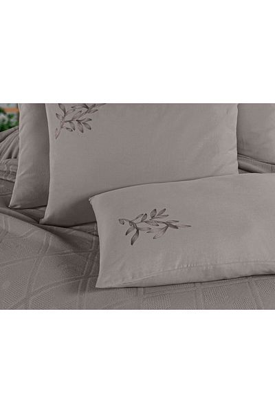 Beğenal 100% Cotton Beğenal Premium Mink Colored Double Embroidered Pique Set