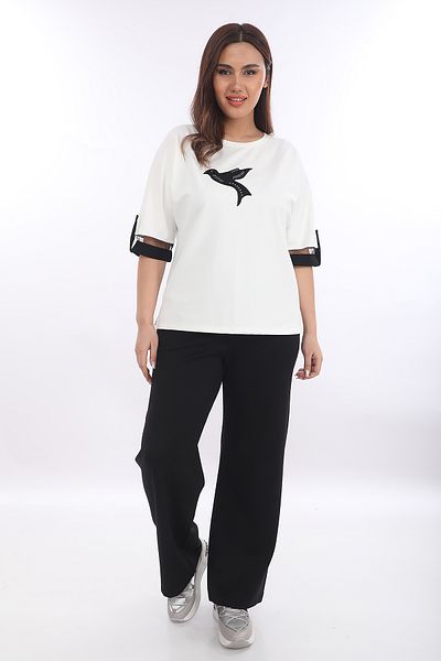 EXİTLİNE Women's Side Sleeve Mesh Black Suit