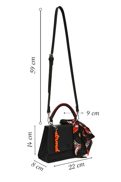 Derimod Women's Black Long Strap Classic Shoulder Bag 25Sbd2492Ft