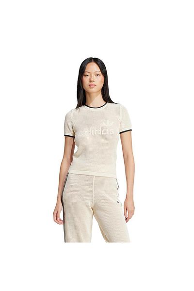 adidas Tricou alb pentru femei Crochet Tee Jd1076