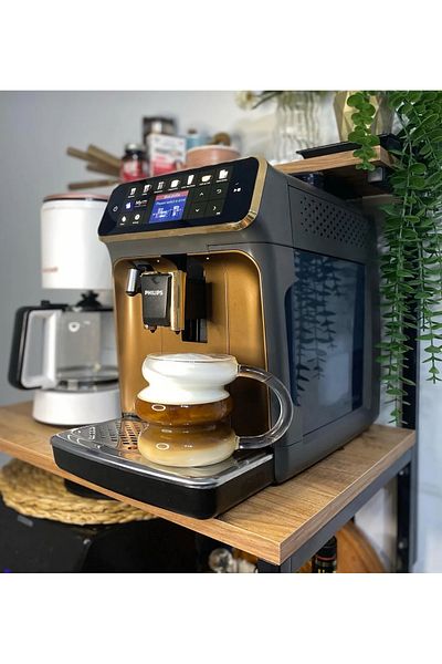 MİMOZA PARK Heat Resistant Handled Asymmetric Stripe Giant Cup Coffee Presentation Cocktail Glass