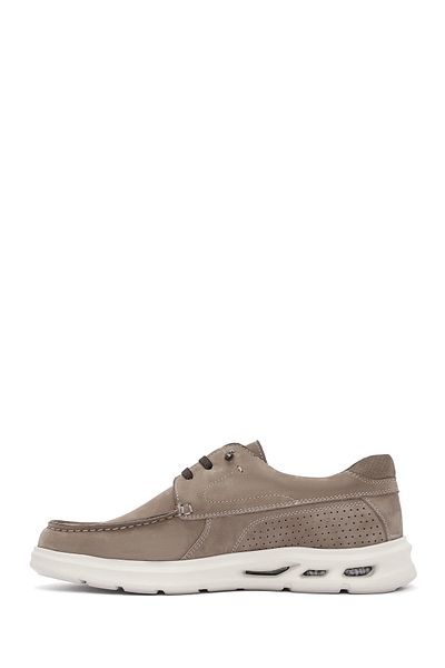 Derimod Men's Beige Lace-Up Nubuck Leather Loafer 25Sfd6034V3