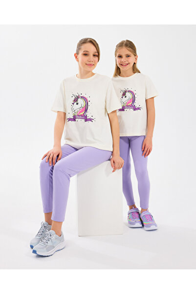 SKECHERS G Graphic Tee T-shirt Büyük Kız Çocuk Off White Tshirt Sk2510022-102