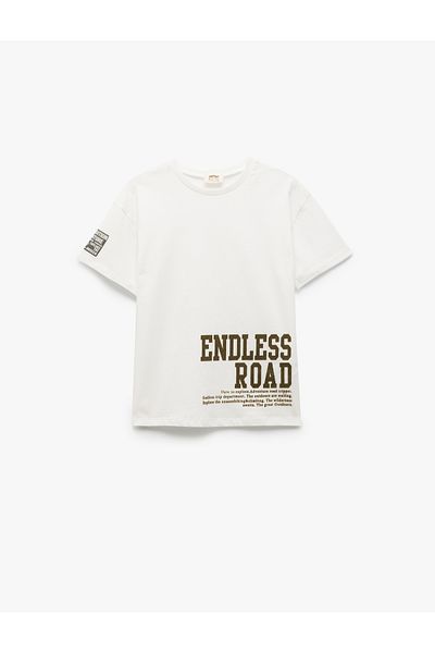 Koton Printed Short Sleeve Crew Neck Cotton T-Shirt