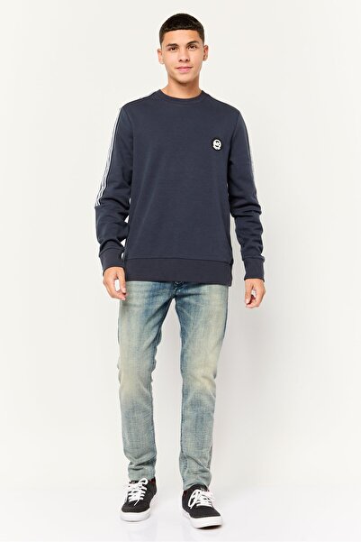 Michael Kors Men Crew Neck Brand Logo Long Sleeves Sweatshirt, Navy