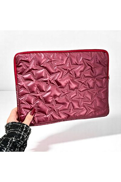 Fivy 14 Inch Compatible Star Pattern Metallic Cherry Rotten Laptop Case, Burgundy Starry Notebook Bag