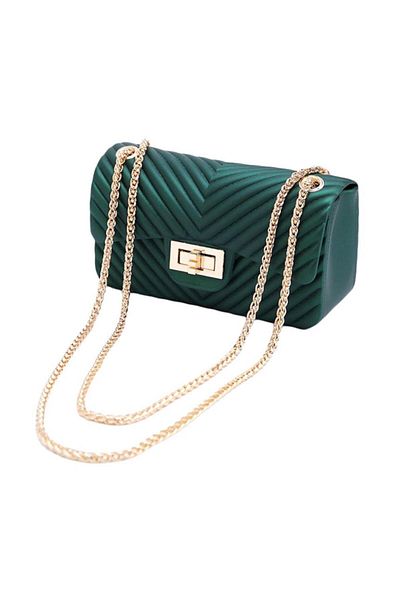 Generic V-grain Chain Small Bag Women's Shoulder Crossbody Bag Green,crossbody Clutch