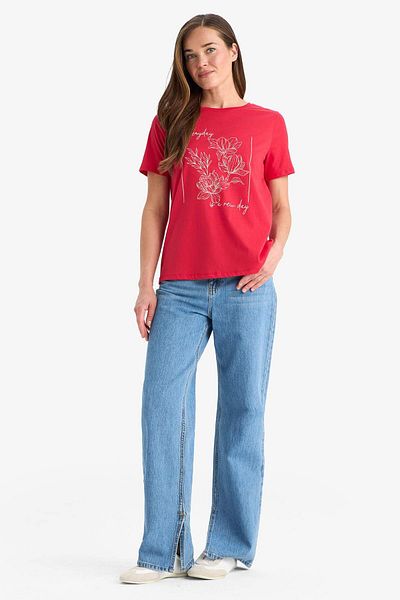 DeFacto Regular Fit Crew Neck Ethnic Patterned Combed Cotton Short Sleeve T-Shirt F3552Ax25Sm