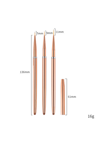 Choice مجموعة من 3 قطع من فرش طلاء الأظافر باللون الذهبي الوردي، جل الأشعة فو...