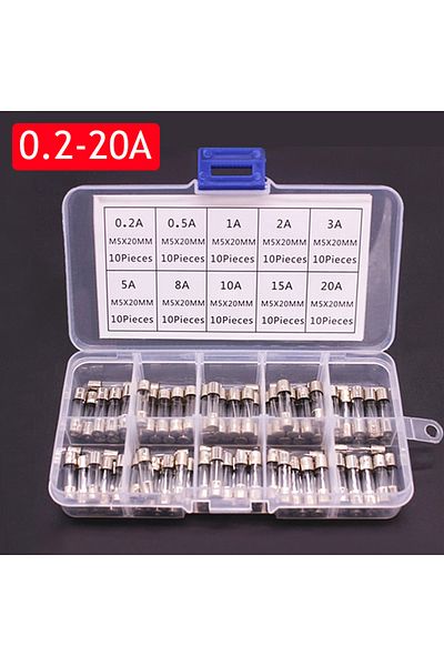 Choice 100pcs(0.2-20A) 72/100pcs Car Fast-blow Glass Fuses Car Glass Tube Fuses 0.2-20A 0.5-30A Assorted Ki