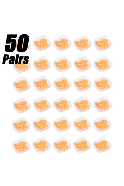 Choice Orange 50Pair Soft Silicone Earplugs Waterproof Swimming Ear Plugs Reusable Noise Reduction Sleeping