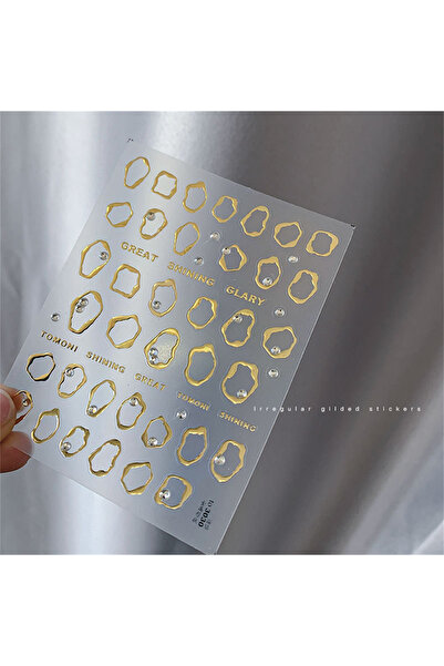 NAILFYOU قطعة واحدة من ملصقات الأظافر بتصميم بسيط مرصعة بأحجار الراين خماسية ...