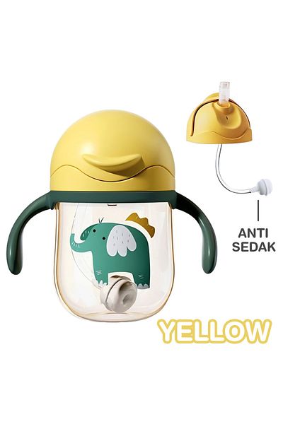 Choice Yellow 250ML Baby Water Cups Baby Learning Drinking Cup with Double Handle Flip Lid Leakproof Infant