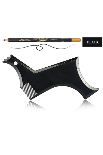 Choice5 black03 Men Beard Styling Template Stencil Beard Comb Fits All-In-One...