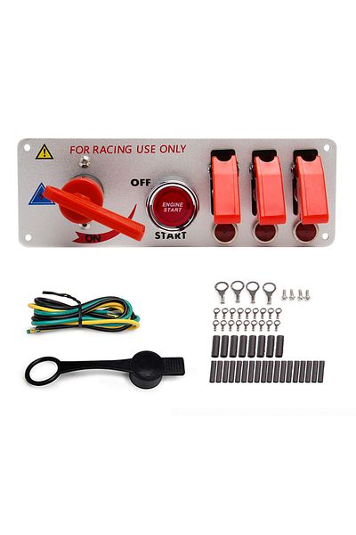 Choice Red 12V Auto LED Ignition Switch Panel Racing Car Ignition Engine Start On/Off Push Button 5 in 1 Ig