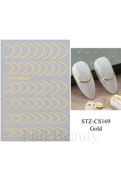 Choice مجموعة STZ-CS169 الذهبية، 3 قطع/مجموعة، ملصقات أظافر ثلاثية الأبعاد بخ...