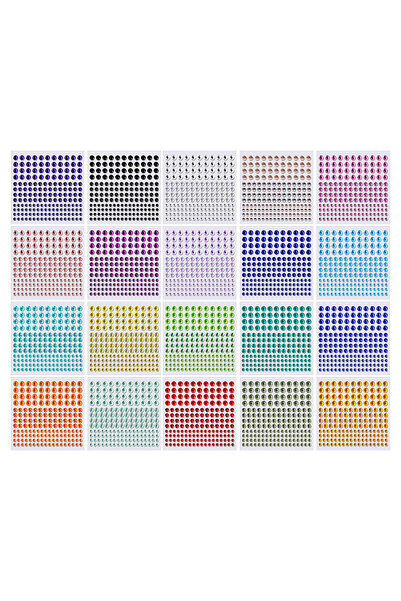 Choice A8444-1C 3440 قطعة ملصقات أحجار الراين الكريستالية 3 مقاسات 20 ورقة لت...