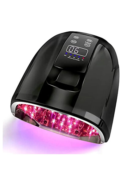 Choice مصباح أظافر قابل لإعادة الشحن بقوة 90 وات باللون الأسود اللامع من الات...