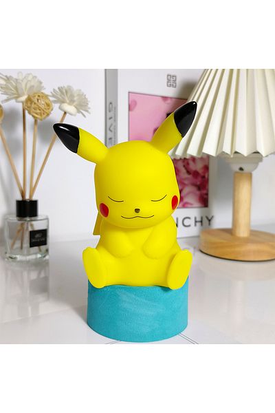BANDAI B Pokemon Pikachu Anime LED Light Cute Cartoon Pikachu Pocket Monster Bedside Lamp For Kids Bedroom.
