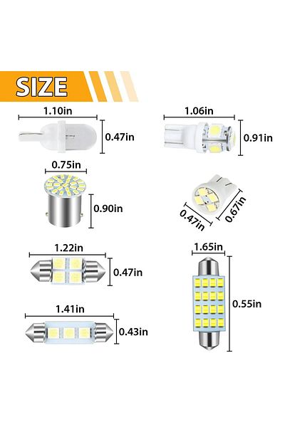 cityking 42 pcs led set 42PCS White Interior Light Bulbs T10 6000K Replacement LED Light Dome License Plate R