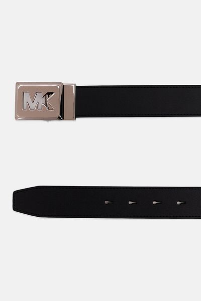 Michael Kors Women Brand Logo Leather Belt, Tan/Black
