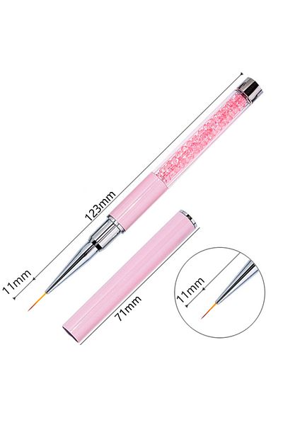 FUMOSIK Pink 11mm Nails Art Brush Lines Stripe Flower Painting Drawing Pen Acrylic UV Gel Extension Grids Br