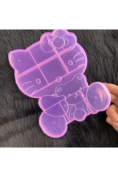 Choice A Hello Kitty Sanrio Plastic Jewelry Storage Box For Necklace Earring Pills Organizer Nail Beads Di.