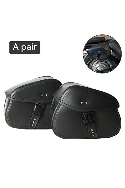 Choice حقيبة سرج دراجة نارية سوداء عالمية، حقيبة جانبية للدراجات النارية، أدا...