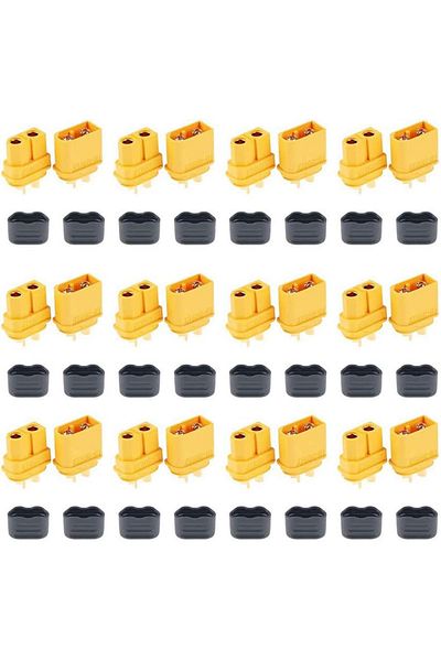 AOKIN 15pairs 15 Pair XT60H (XT60 Upgrade) Male Female Bullet Connectors Power Plugs with Sheath for Lipo