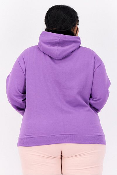 Champion Women Plus Size Long Sleeves Outdoor Hoodies, Purple