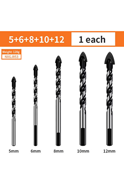 Choice 5 6 8 10 12mm 5pcs Newshark Tile Triangle Drill Bit Set Multifunctional Metal Drill Kit Ceramic Conc