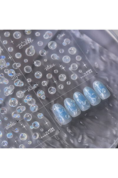 Choice 1 قطعة من ملصقات تزيين الأظافر الفقاعية اللامعة المنفوخة 5D ضوء صدفي ع...