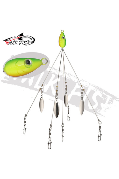 Choice C 3 WALK FISH Umbrella Fishing Lure Rig 5 Arms Alabama Rig Head Swimmi...