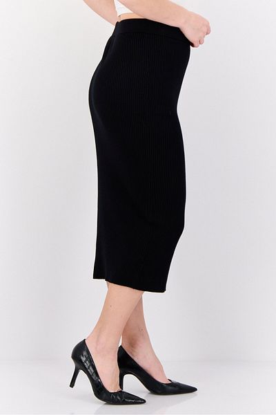 Esprit Women Ribbed Midi Skirt, Black