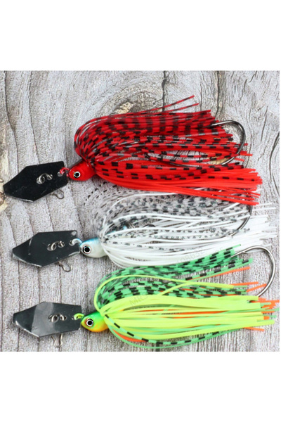 Choice WHITE 3pcs Chatterbait Fishing Lures Set Spinner Artificial Bait Skirt...