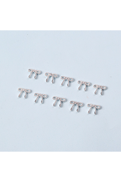 TSZS 10 قطع - N643 10 قطع/مجموعة من زينة أظافر على شكل فيونكة ذهبية وفضية من ...